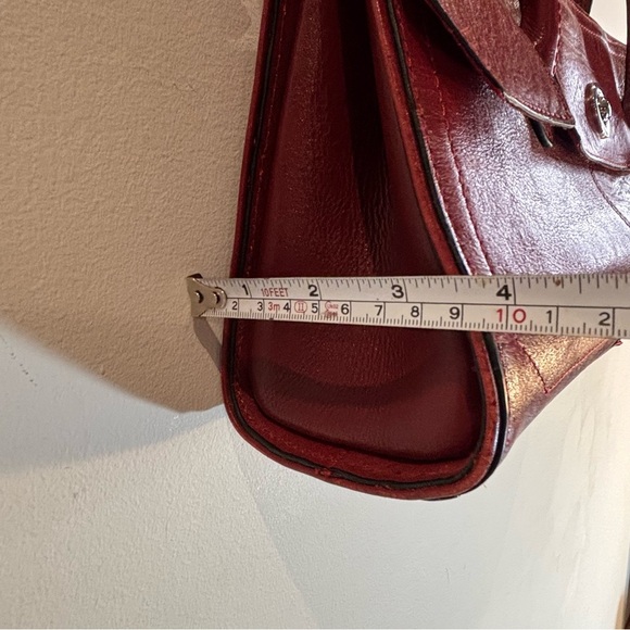 WILSON LEATHER Red Leather Handbag Shoulder Bag Zipper Magnetic Closure Purse - Picture 5 of 9